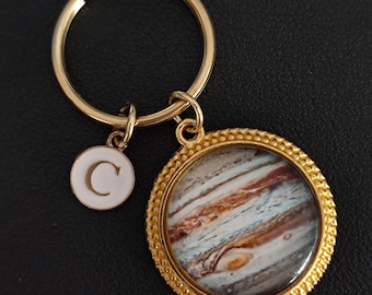 Personalized Jupiter Keychain Cabochon Gift