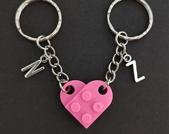 Personalized Love Heart Keychain Made From Bricks