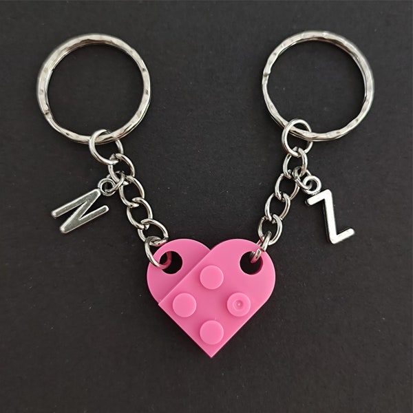 Porte-clés personnalisé coeur d'amour fabriqué à partir de briques