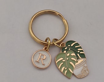 Monstera Green Leaves Keychain For Girls