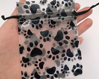 Paw Print Organza Bag For Pet Supplies Packaging