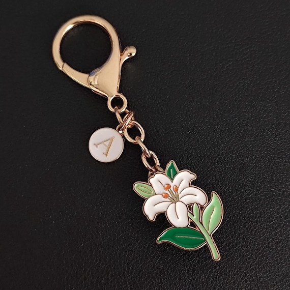 White Lily Bag Charm: Floral Dual-purpose Pin - Etsy
