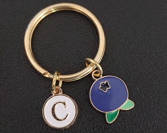 Personalized Small Blueberry Keychain Gift