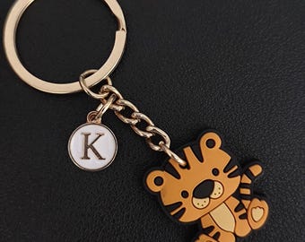Tiger Keychain: Soft PVC Rubber, One-Sided Design