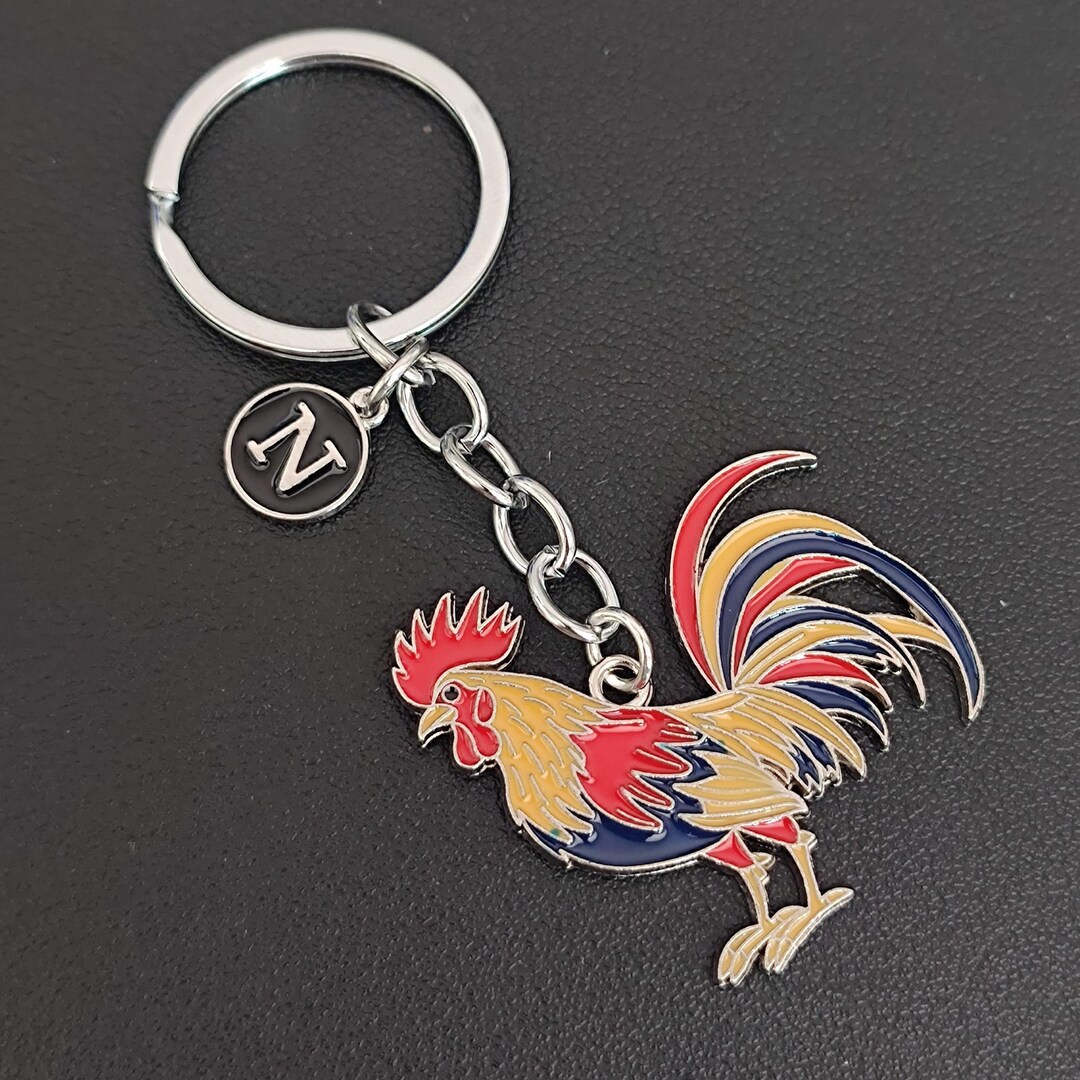 Rooster Keychain Gift for Chicken Farm - Etsy