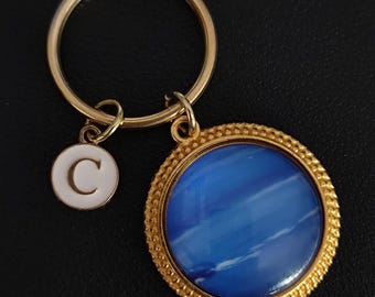 Neptune Keychain - Planet Cabochon Keyring