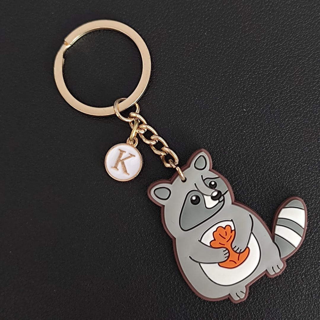 Personalized Raccoon Keychain PVC Rubber - Etsy
