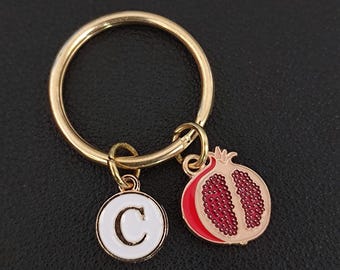 Personalized Small Pomegranate Keychain Gift