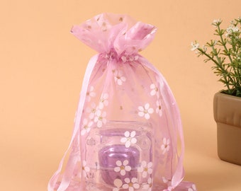 Sac en organza fleurs de cerisier pour fête de mariage 50 PCS