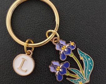 Personalized Iris Keychain Gift For Girl