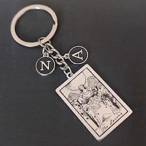 Porte-clés cadeau carte de tarot personnalisé en acier inoxydable