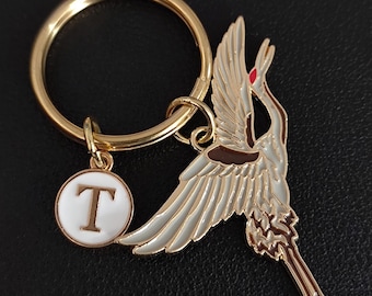 Crane Keychain: Personalized Bird Keyring