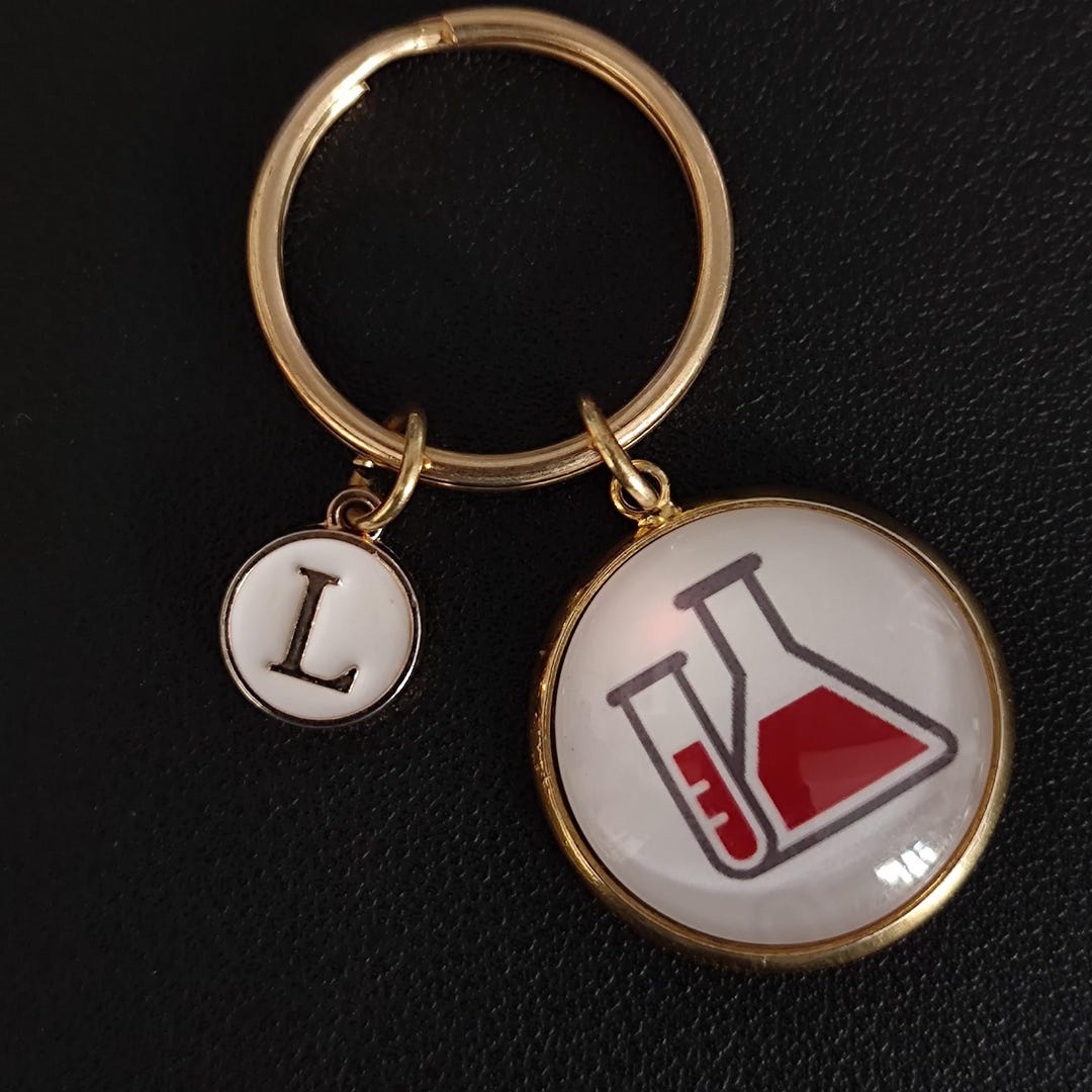 Conical Flask Keychain - Chemistry Cabochon Keyring - Etsy
