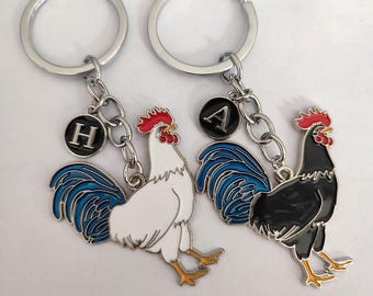 Rooster Keychain: Personalized Farmer Gift