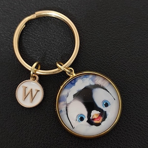 Baby Penguin Keychain Cabochon Gift For Girl