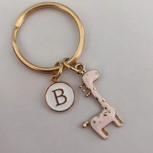 Personalized Cute Giraffe Keychain Gift For Girl