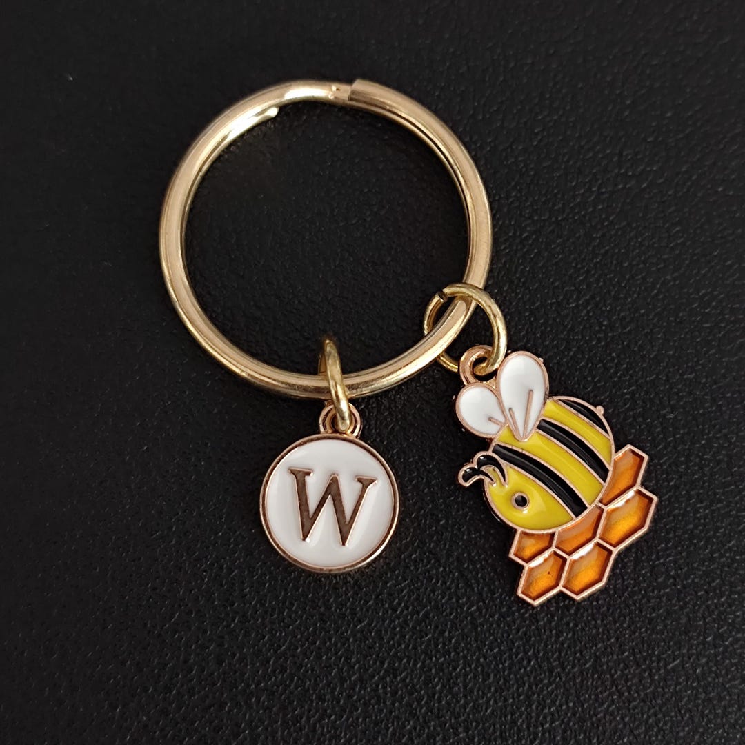 Personalized Honey Bee Comb Keychain Gift - Etsy