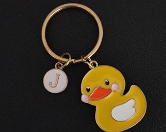 Yellow Duck Keychain - Personalized Animal Keyring