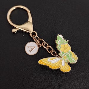 Yellow Butterfly Bag Charm Flower Dual-Purpose Pin