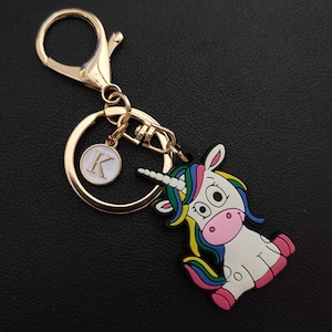 Personalized Unicorn Keychain Soft PVC Rubber