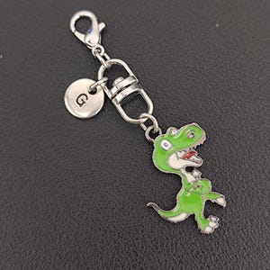 Dinosaur Purse Charm Gift Silver Tone