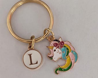 Unicorn Keychain: Personalized Girl Keyring