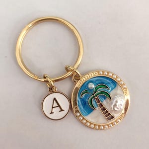 Coconut Tree Beach Keychain Gift For Girl