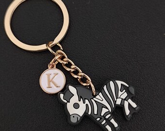 Personalized Zebra Keychain PVC Rubber