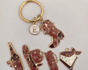 Personalized Cowgirl Cowboy Keychain Gift