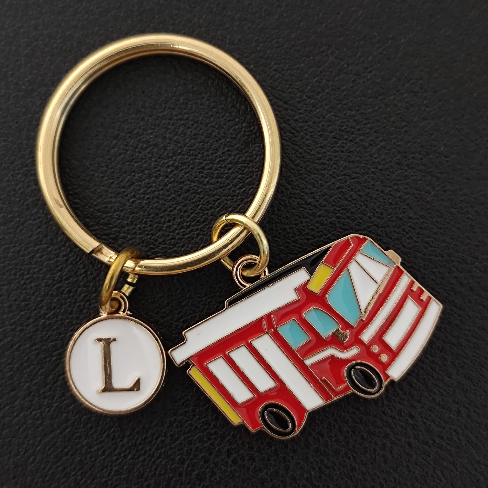 Personalized Fire Truck Keychain Gift For Firefighter