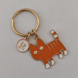 Orange Cat Keychain Gift For Kitty Mom