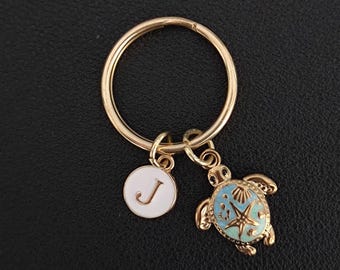 Turtle Keyring - Personalized Sea Animal Keychain
