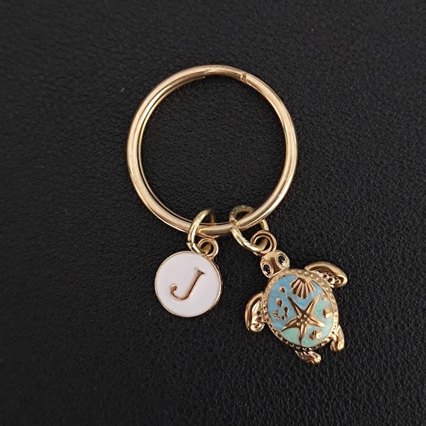 Turtle Keyring - Personalized Sea Animal Keychain