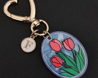 Tulip Keychain Acrylic Bag Charm For Girl