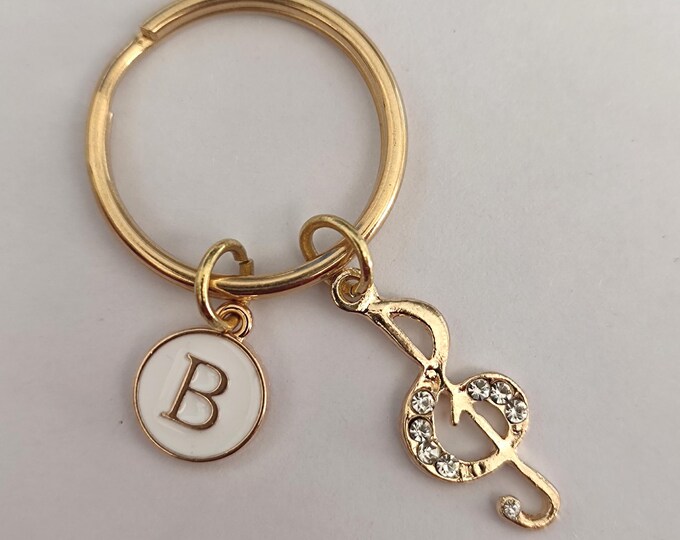 Rhinestones Musical Note Keychain Gift For Girl
