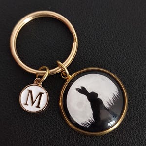 Brelok z sylwetką królika - Brelok z królikiem kaboszonowym