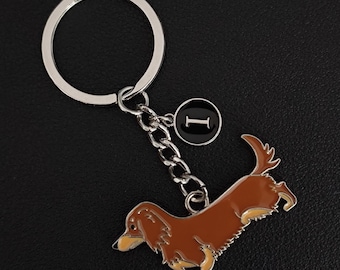 Dachshund Keychain: Dog Pet Keyring