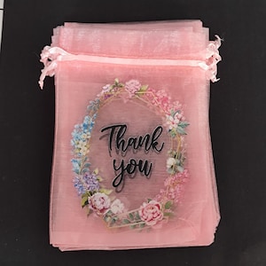 Thank You Words Organza Gift Bag 50PCS