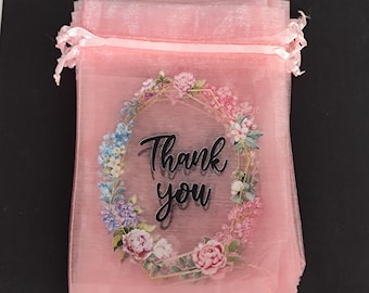 Thank You Words Organza Gift Bag 50PCS