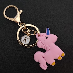 Pink Unicorn Keychain Soft PVC Rubber