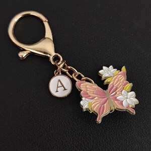 Pink Butterfly Bag Charm Flower Dual-Purpose Pin