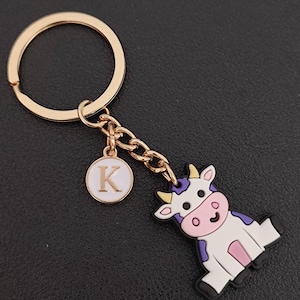 Personalized Cow Keychain Gift PVC Rubber