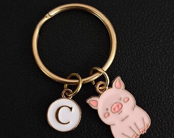 Pig Keychain - Personalized Farm Animal Keyring