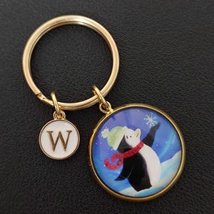 Cute Penguin Keychain Cabochon Gift For Girl