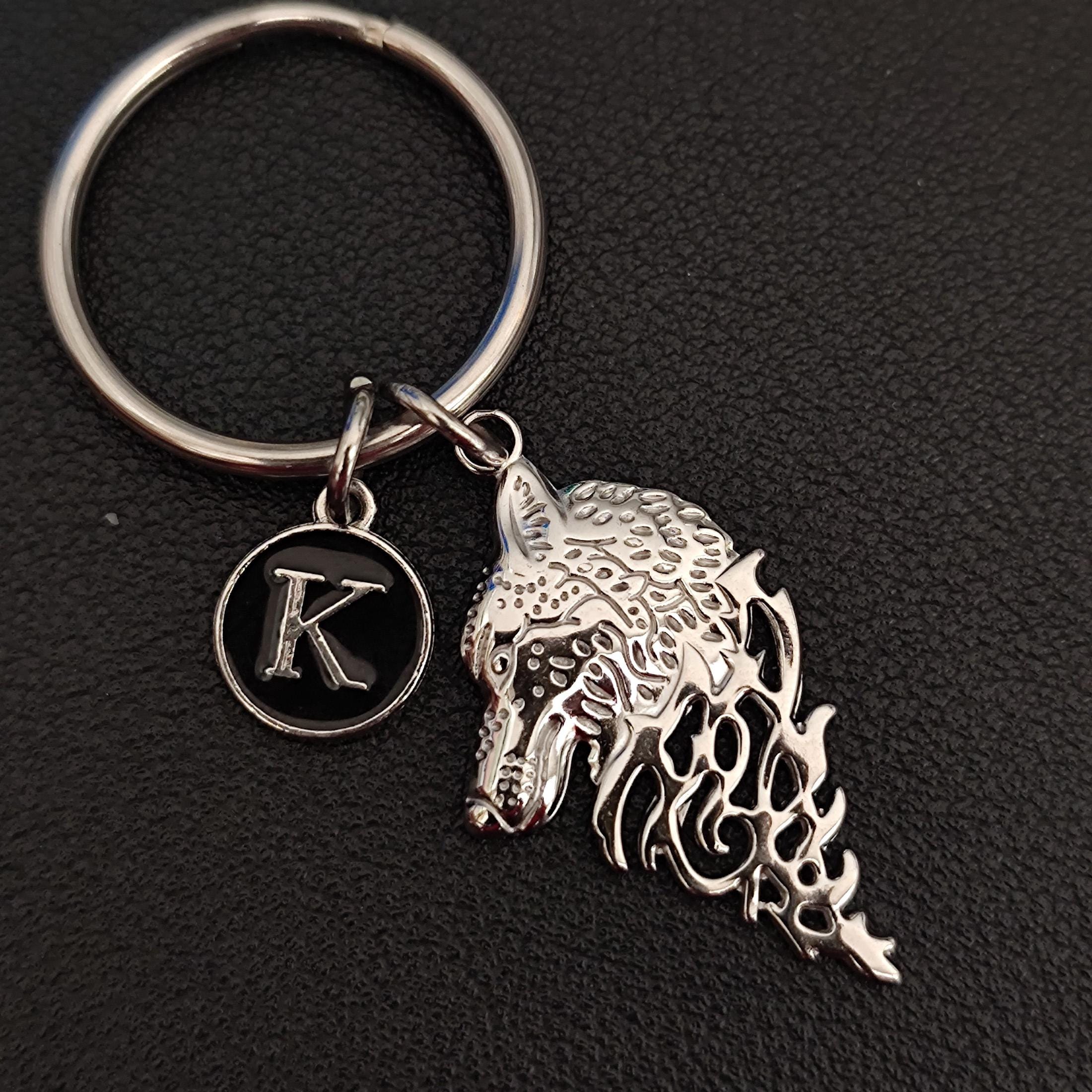 Porte-clés Loup MetalMorphose - Acier Inoxydable, Peinture époxy - Cadeau Homme/femme - Design Détaillé