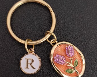 Tulips Keychain - Personalized Flower Keyring