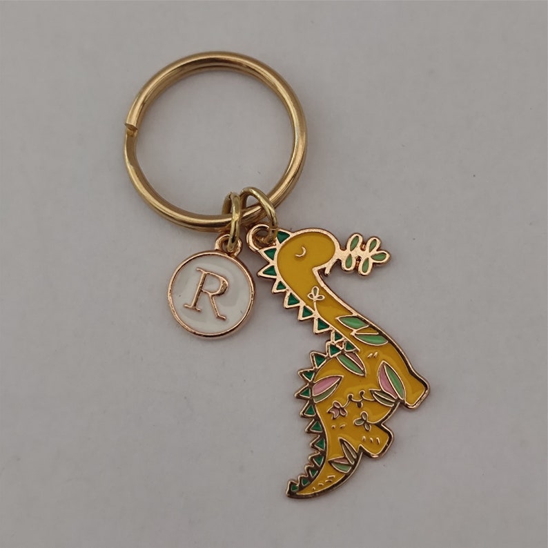 Yellow dinosaur keychain