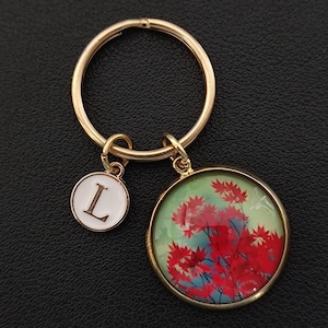 Maple Leaf Keychain Cabochon Gift For Girl