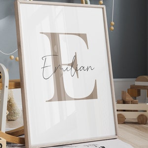 HappyArts® Namensposter personalisiert Wandbild Geburtsposter Buchstabenposter Name Kinder A4 A3 Taufgeschenk mit ohne Rahmen