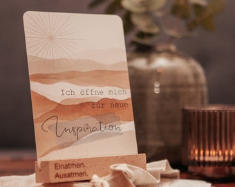 HappyArts® Affirmationskarten DIN A6 | 24 Motive auf 12 Karten mit Beutel und Aufsteller | Achtsamkeit Selbstliebe Mutmacher Karten Geschenk